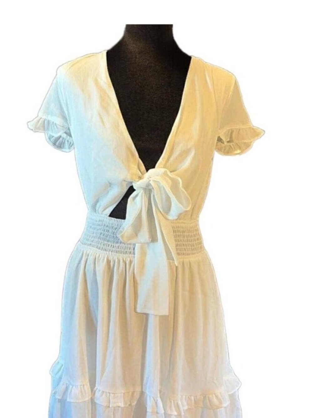 LAST CHANCE Adorable Tie Front Mini Dress